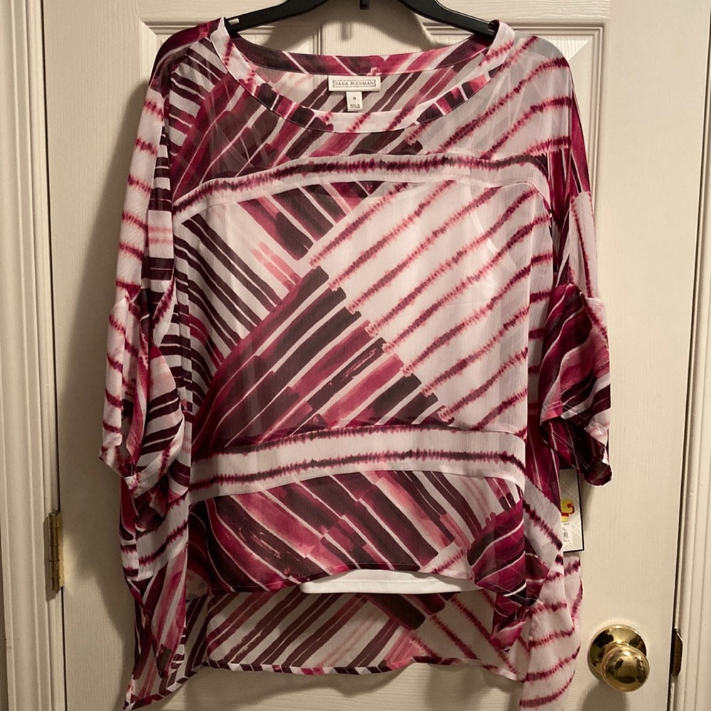 Dana Buchman Women’s Pink Patch Cami with Overlay Blouse (size S) NWT